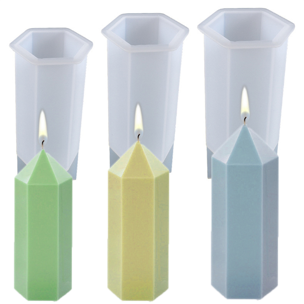 Soap Making Essentials - 3D Hexagonal Column Candle Molds Silicone