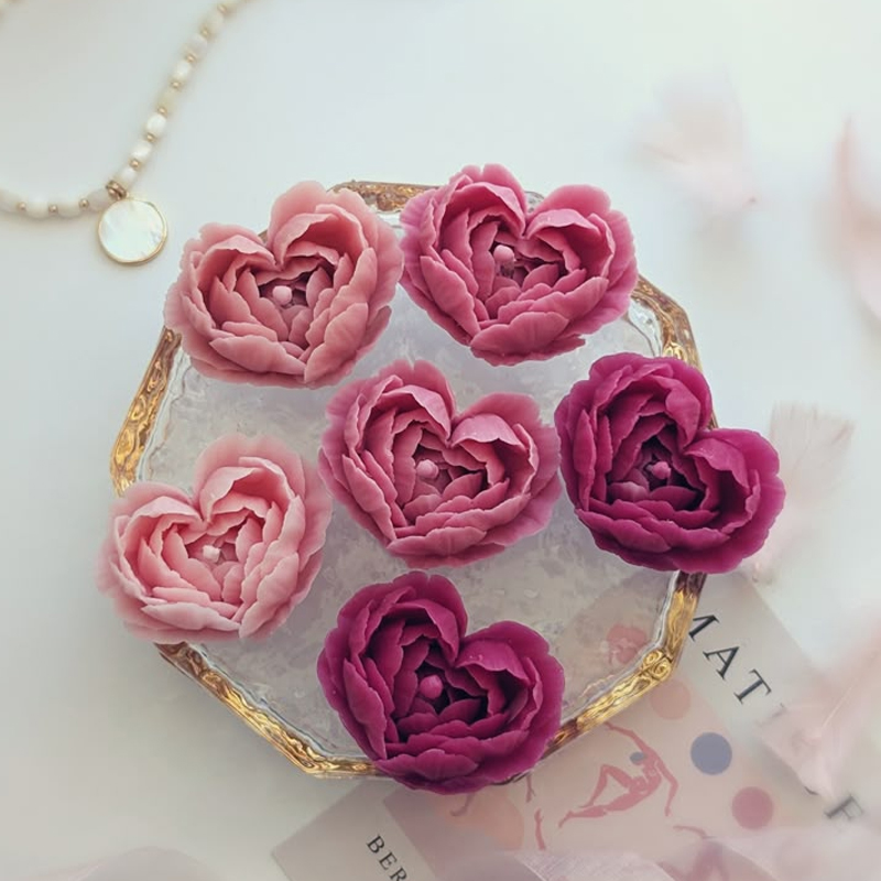 Soap Making Essentials - Heart Shape Flowers Handmade Soap Making