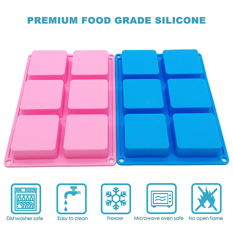 Square Soap Molds 6-Cavity Non - Soap Mold Silicone Loaf ulasan dan harga