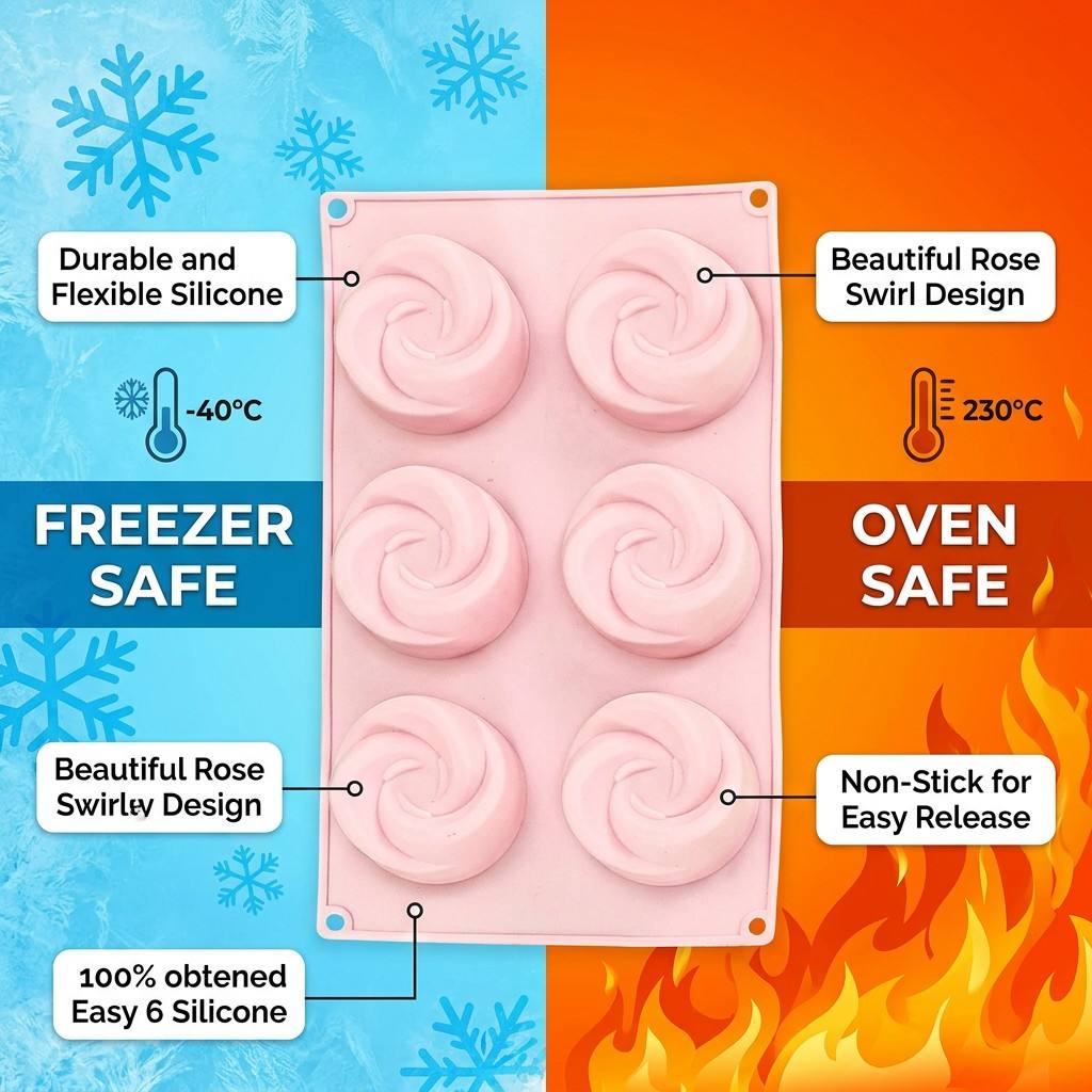 Food Grade 6-Cavity Rose Flowe - Soap Mold Silicone Loaf ulasan dan harga