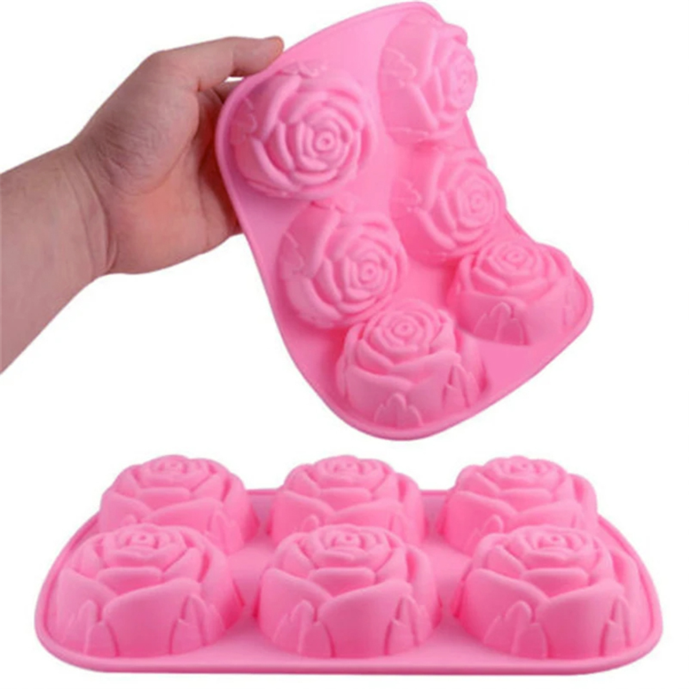 6 Holes Flower Rose Handmade S - Soap Mold Silicone Loaf ulasan dan harga
