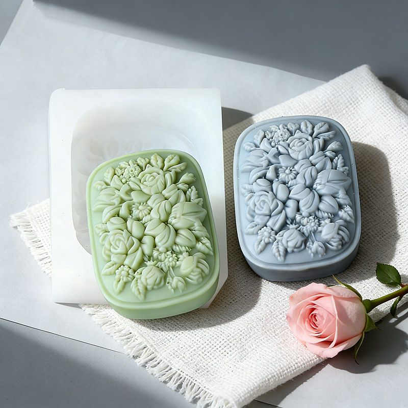 Square Floral Silicone Soap Mo - Soap Making Gifts ulasan dan harga