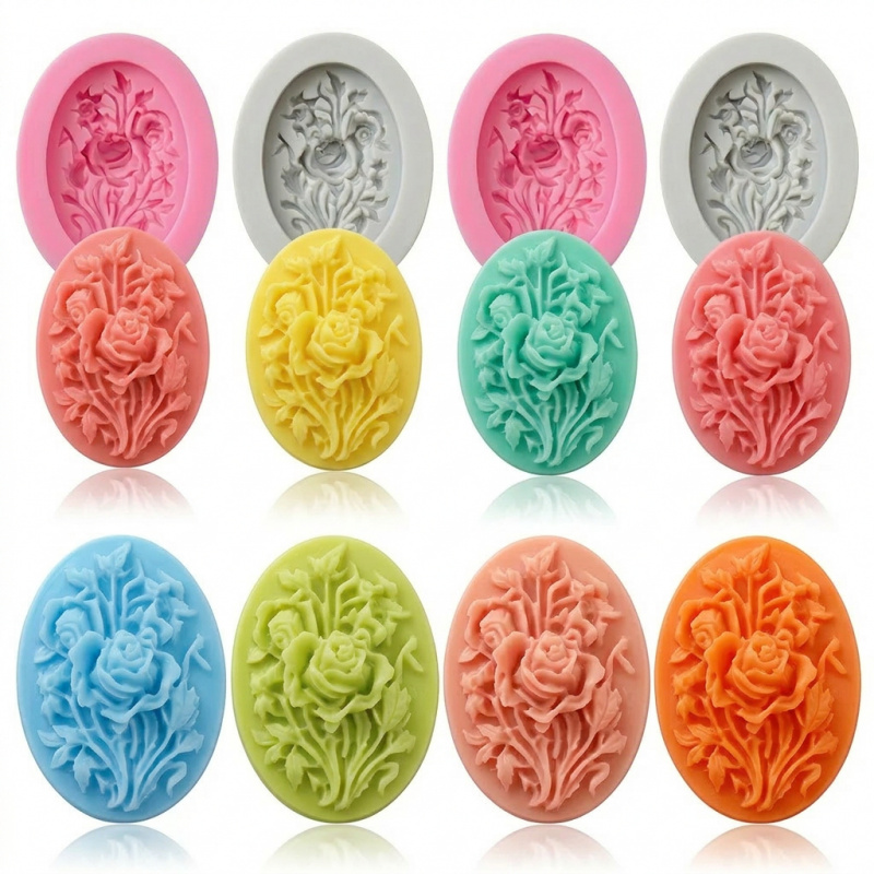 4 Silicone mold with flower sh - Soap Making Handmade ulasan dan harga