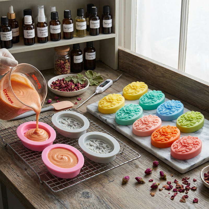 4 Silicone mold with flower sh - Soap Making Handmade ulasan dan harga