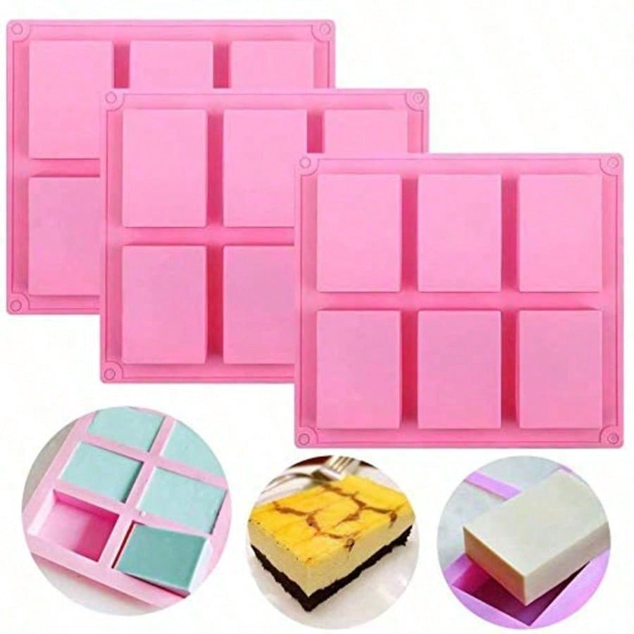 1-2 Pack 6‑Cavity DIY Silicone - Soap Mold Silicone Loaf ulasan dan harga