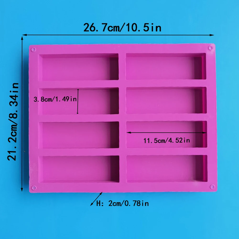8 Cavity Rectangle Silicone Ca - Soap Mold Silicone Loaf ulasan dan harga